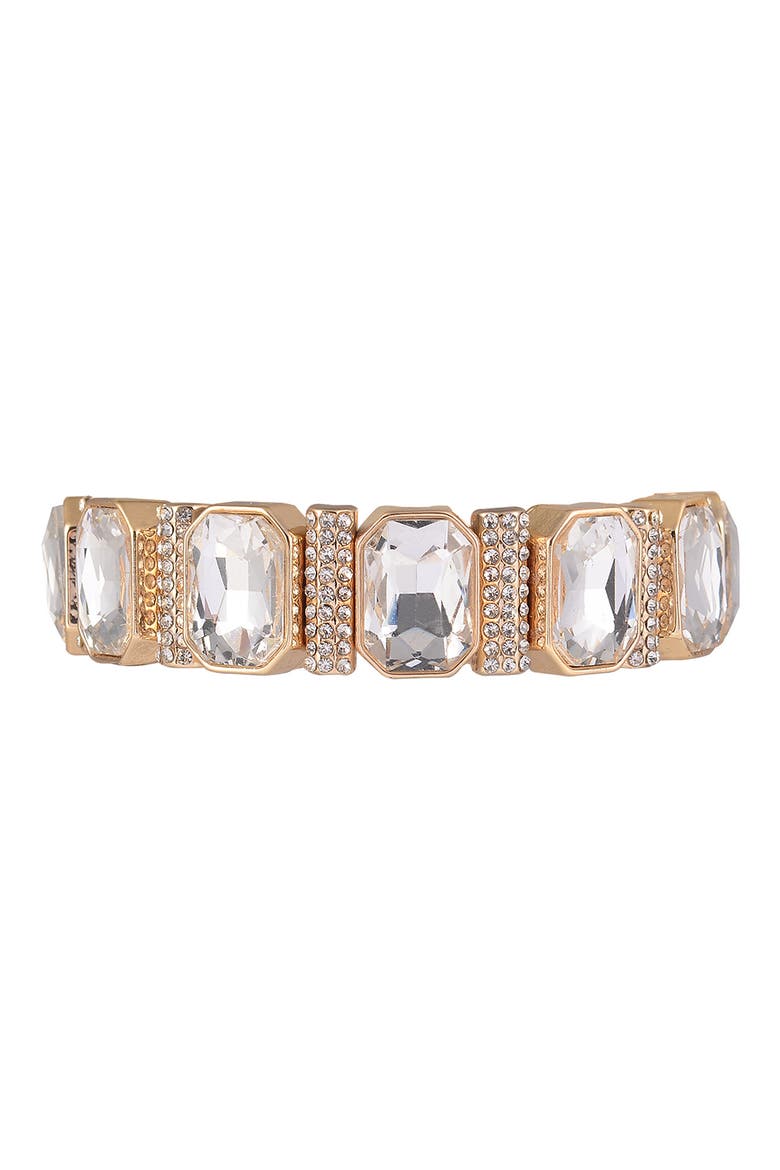 Square Crystal Stretch Bracelet, Main, color, GOLD