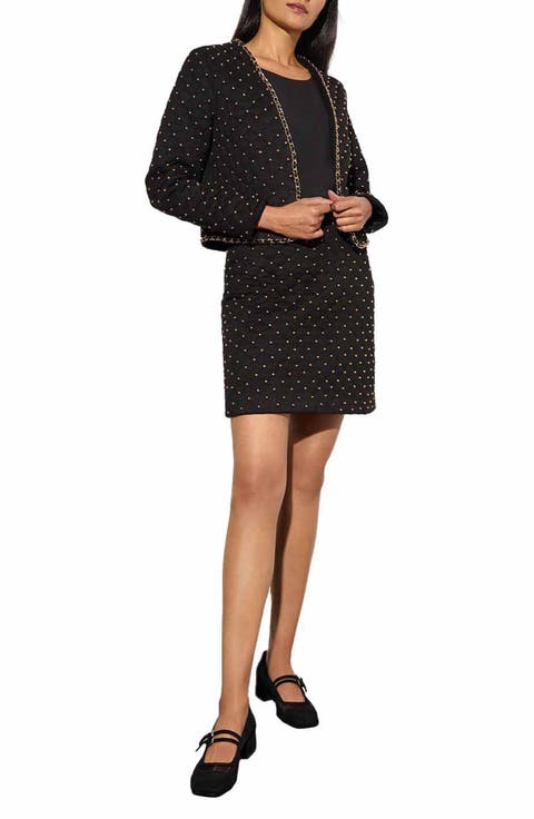 Quilted Stretch Faux Suede Jacket