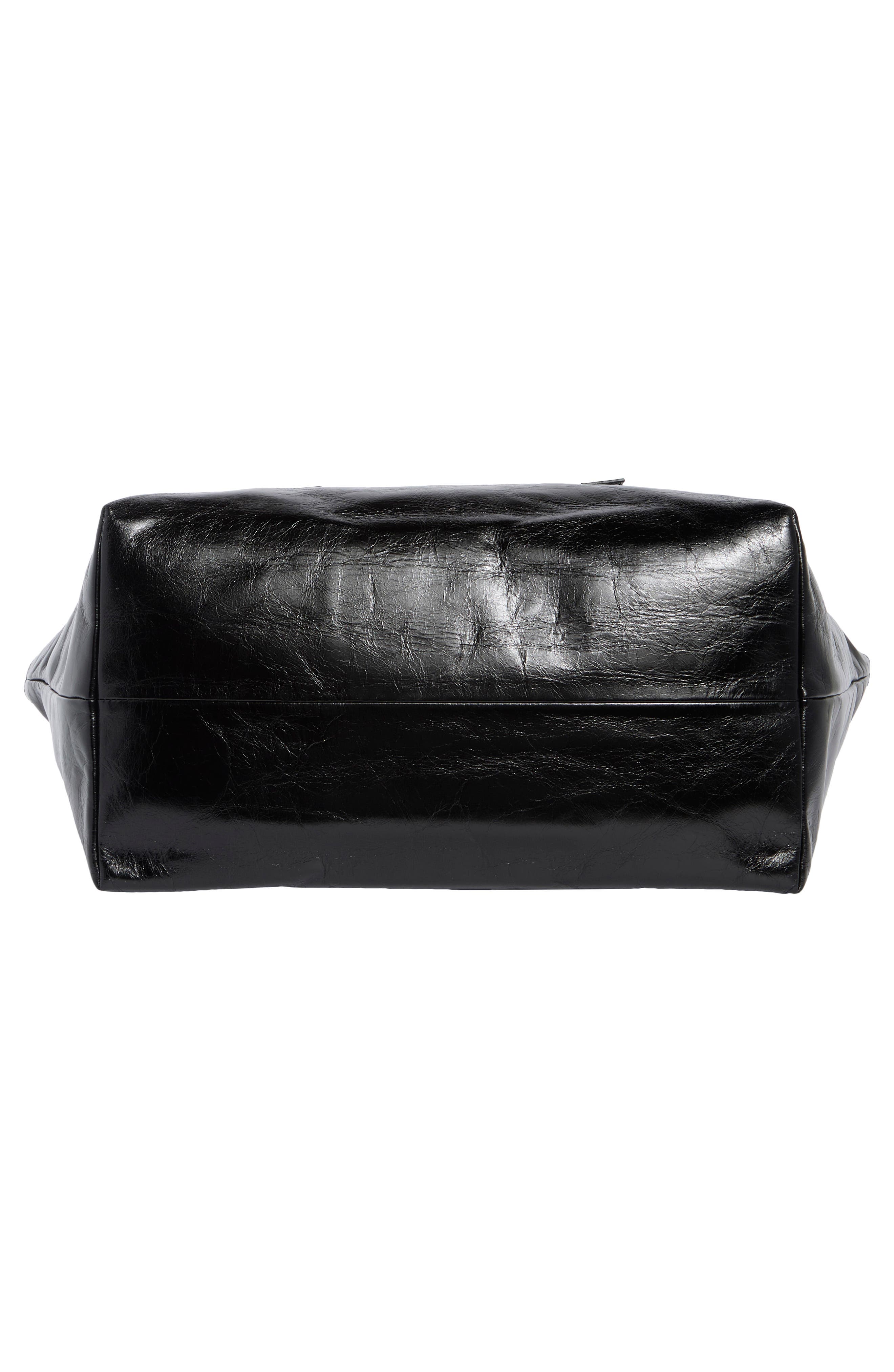 Bookish Day Off Leather Tote Bag, Alternate, color, BLACK