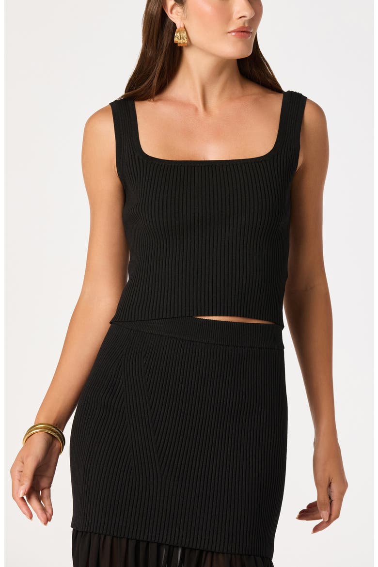 Halie Rib Crop Tank, Main, color, BLACK