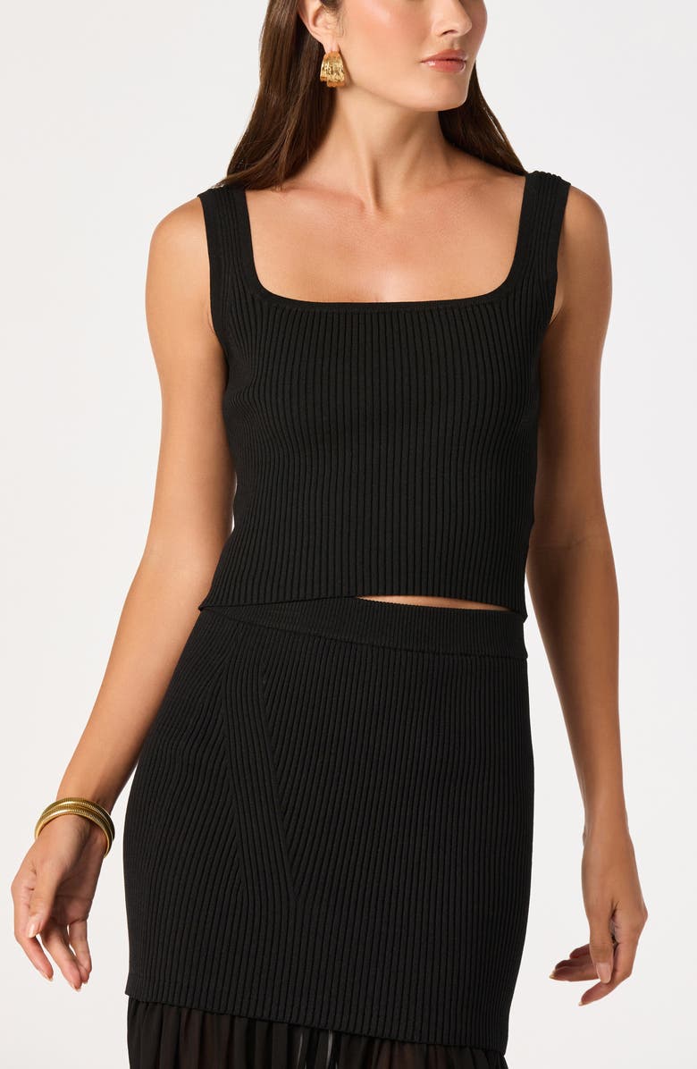 ASTR the Label Halie Rib Crop Tank, Main, color, Black