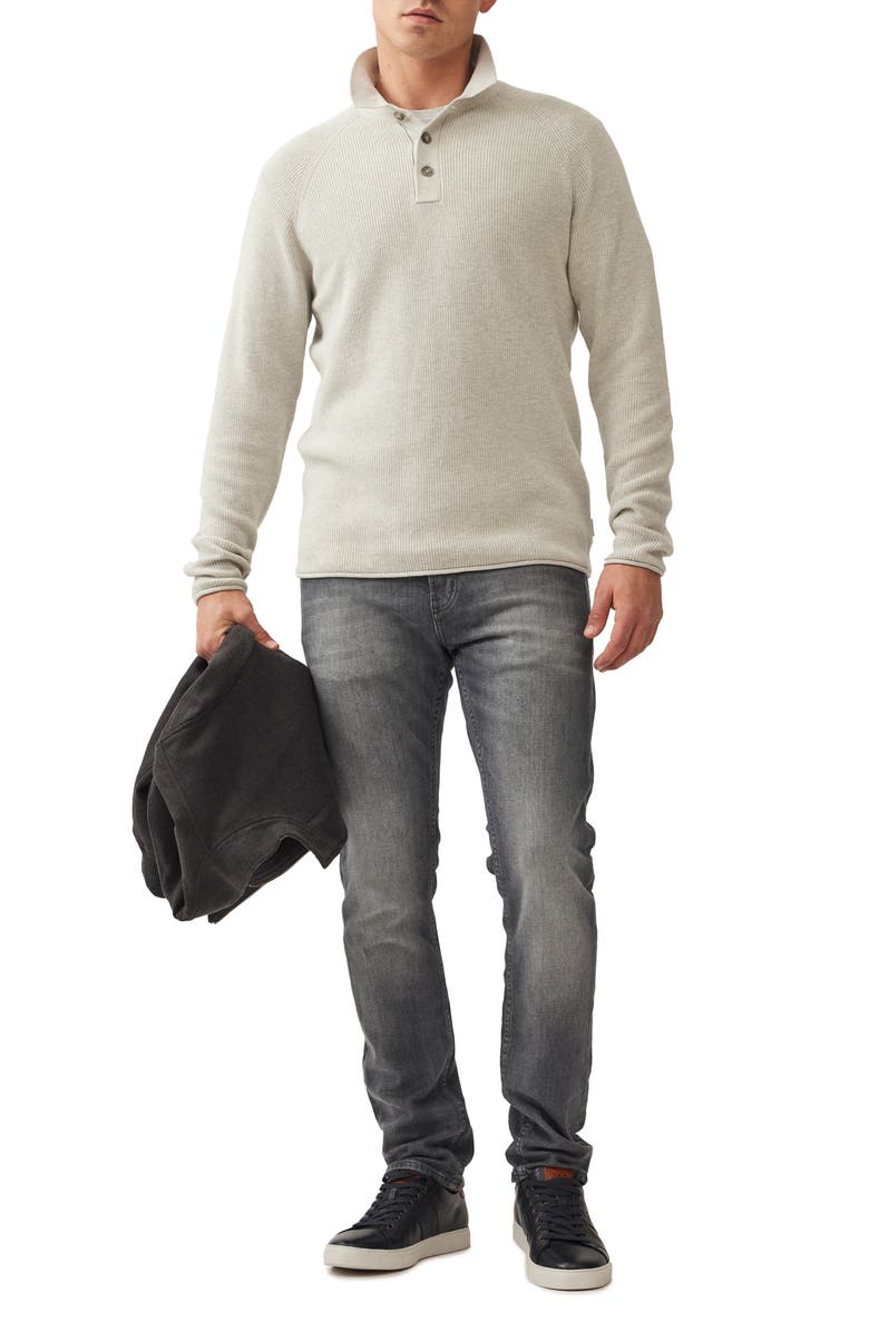 Rodd & Gunn Eastern Bush Long Sleeve Cotton Rib Polo Sweater, Alternate, color, Grey Marle