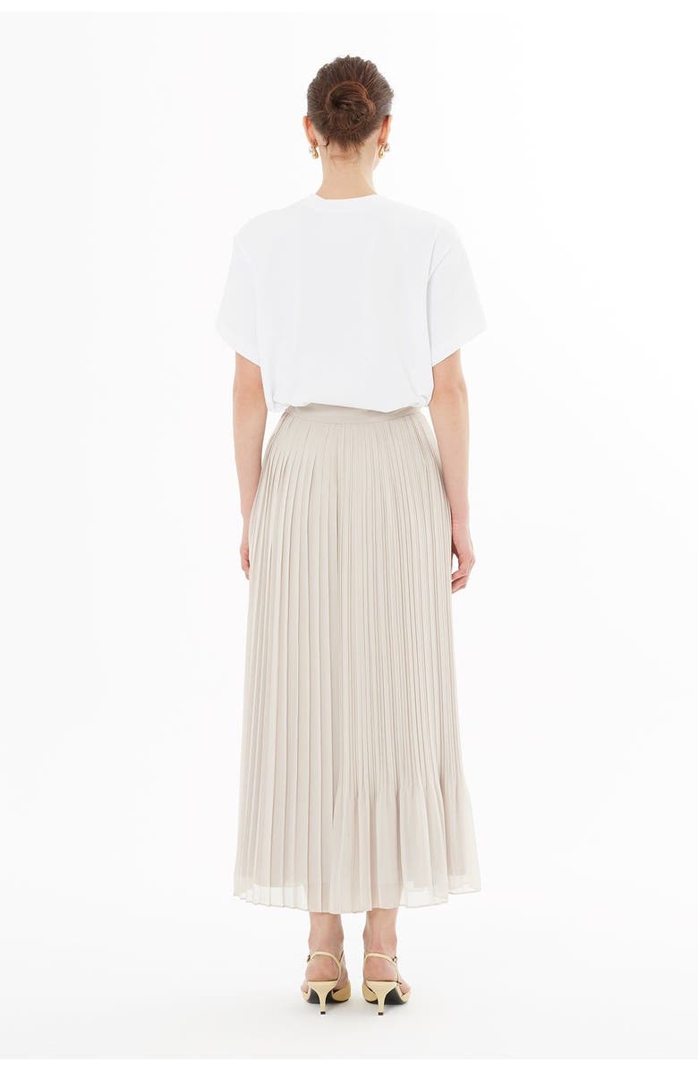 Gizia Chiffon Skirt with Pleated Detail, Alternate, color, Grey