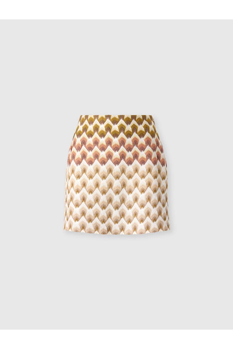 Viscose Lamé Mini Skirt With Lace Motif, Main, color, Gold& Beige