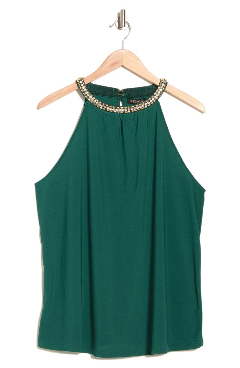 BY DESIGN Rhinestone Trim Mock-Neck Blouse, Alternate, color, Botanical Garden