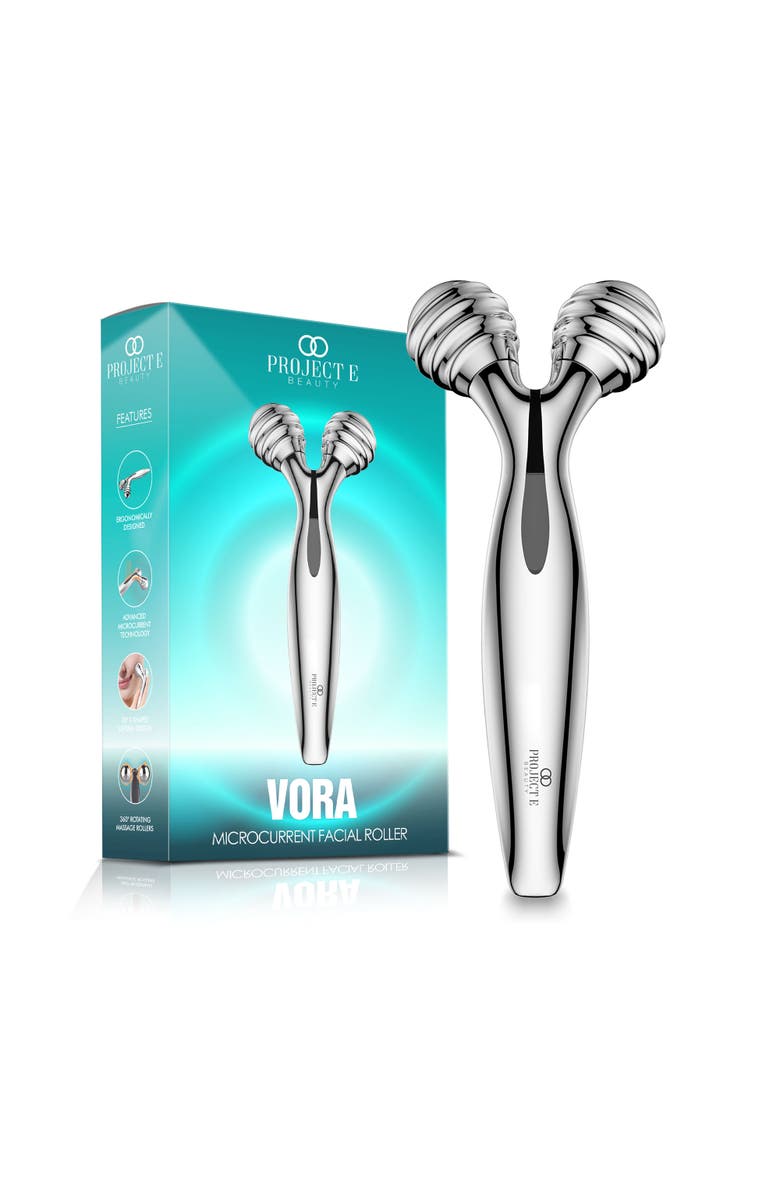 Project E Beauty VORA Microcurrent Facial Roller, Main, color, White
