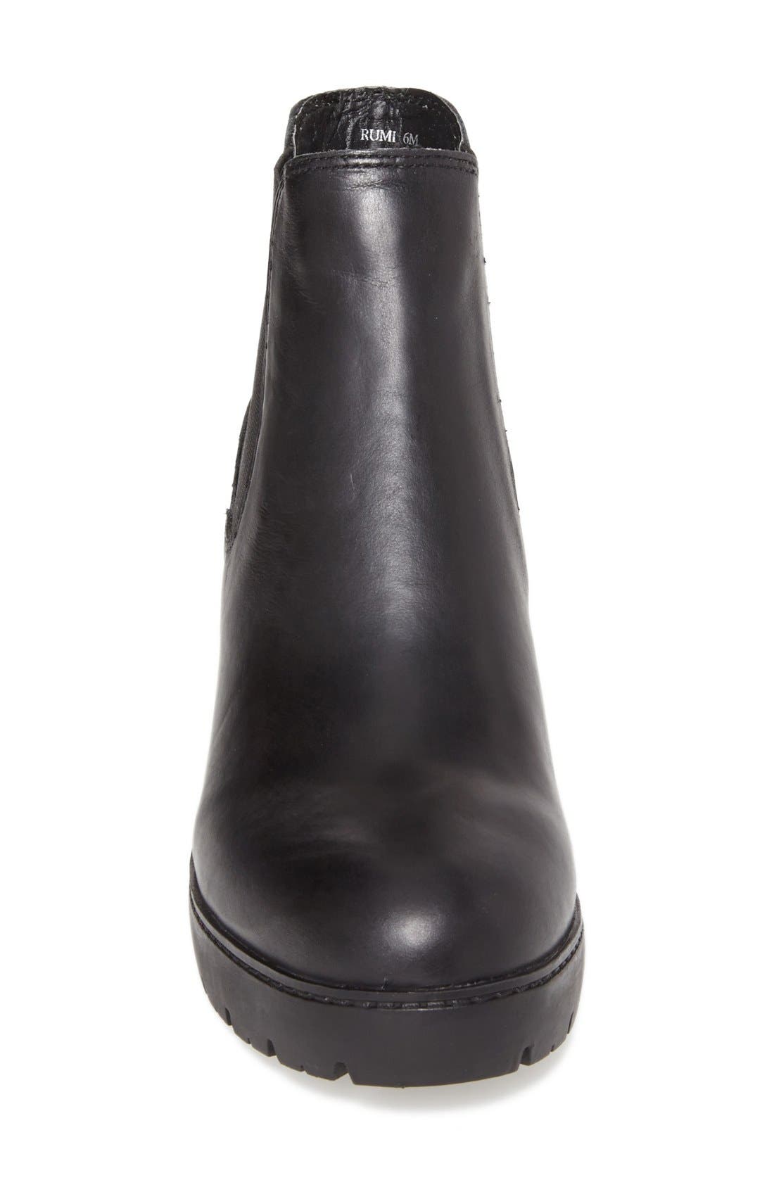 'Rumi' Leather Bootie, Alternate, color, BLACK LEATHER