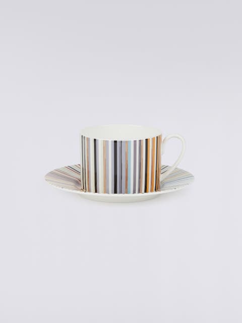 Stripes Jenkins Set Of 2 Tea Cups & Saucers