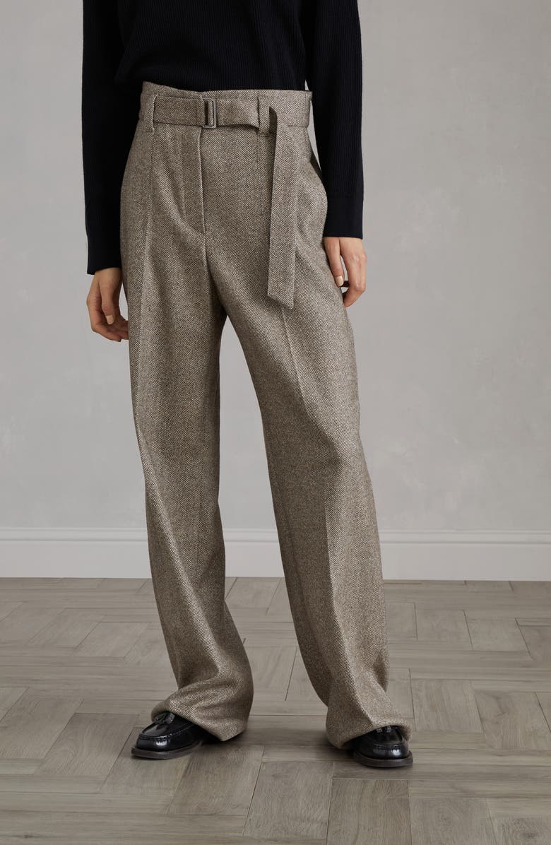Brunello Cucinelli Loose Corset trousers with monili, Alternate, color, 
