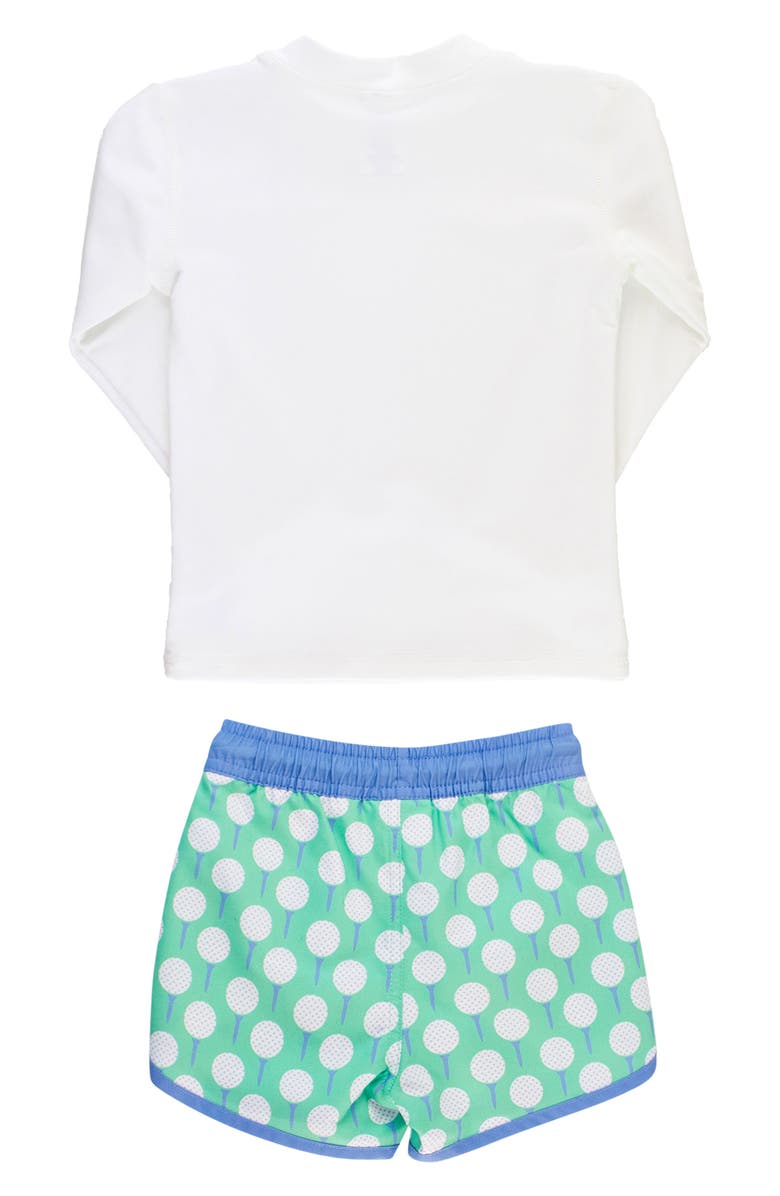RuggedButts Tee Time Long Sleeve Two-Piece Rashguard Swimsuit, Alternate, color, 