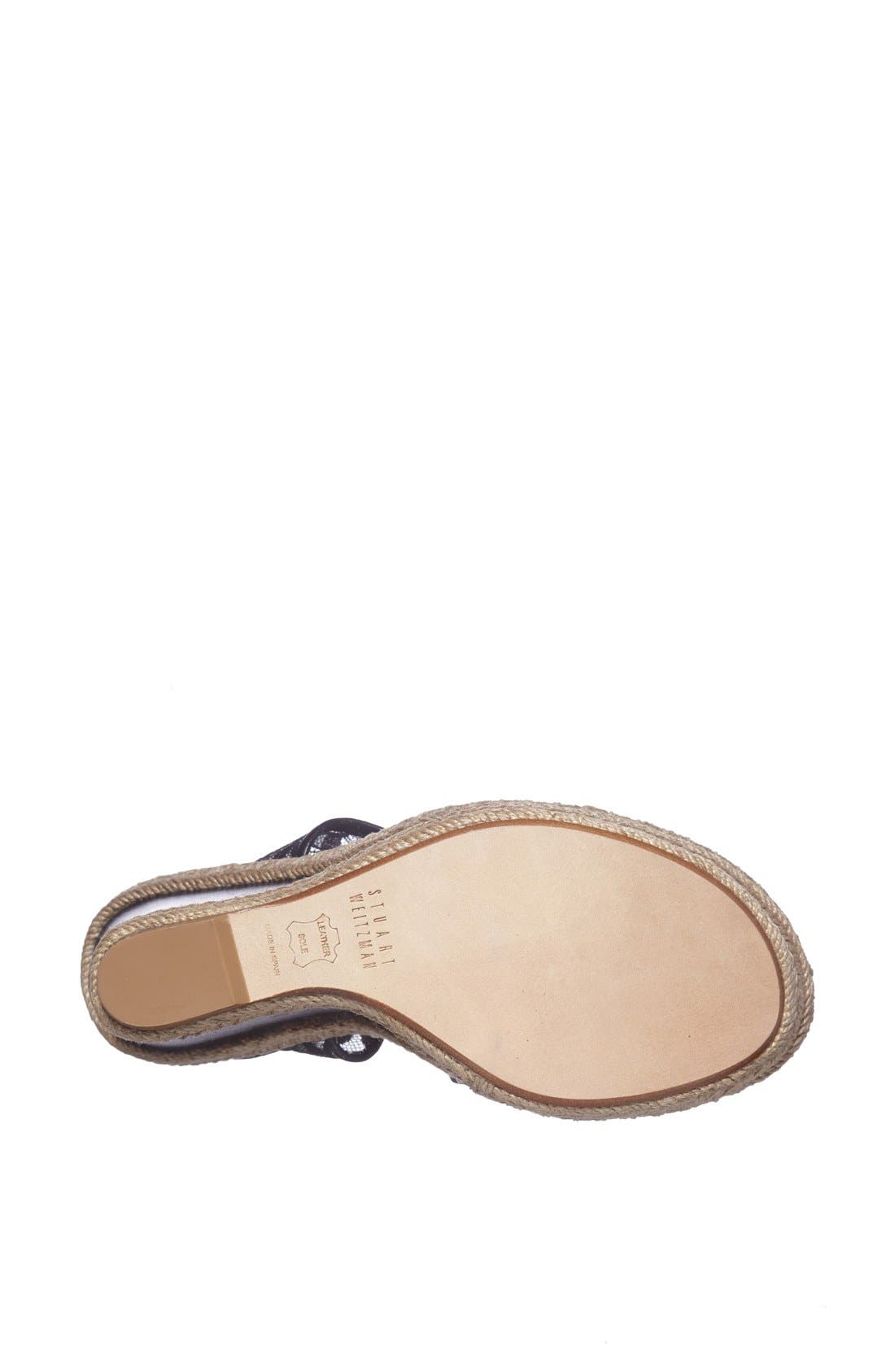 'Guipure' Wedge Sandal, Alternate, color, BLACK GUIPURE LACE
