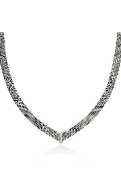 Icon Sterling Silver Diamond Link Necklace