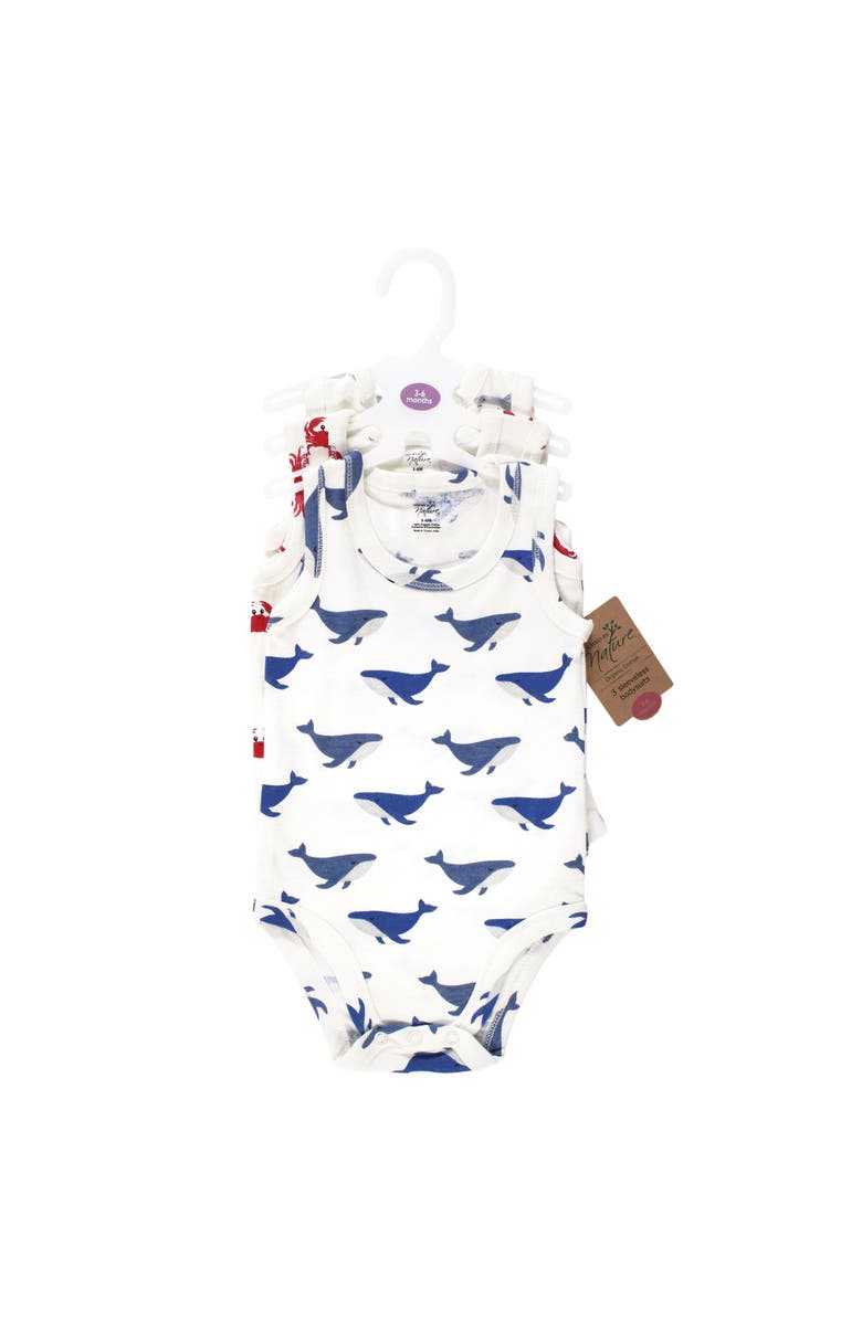 Touched by Nature Organic Cotton Sleeveless Bodysuits, Alternate, color, Mystic Sea Creatures