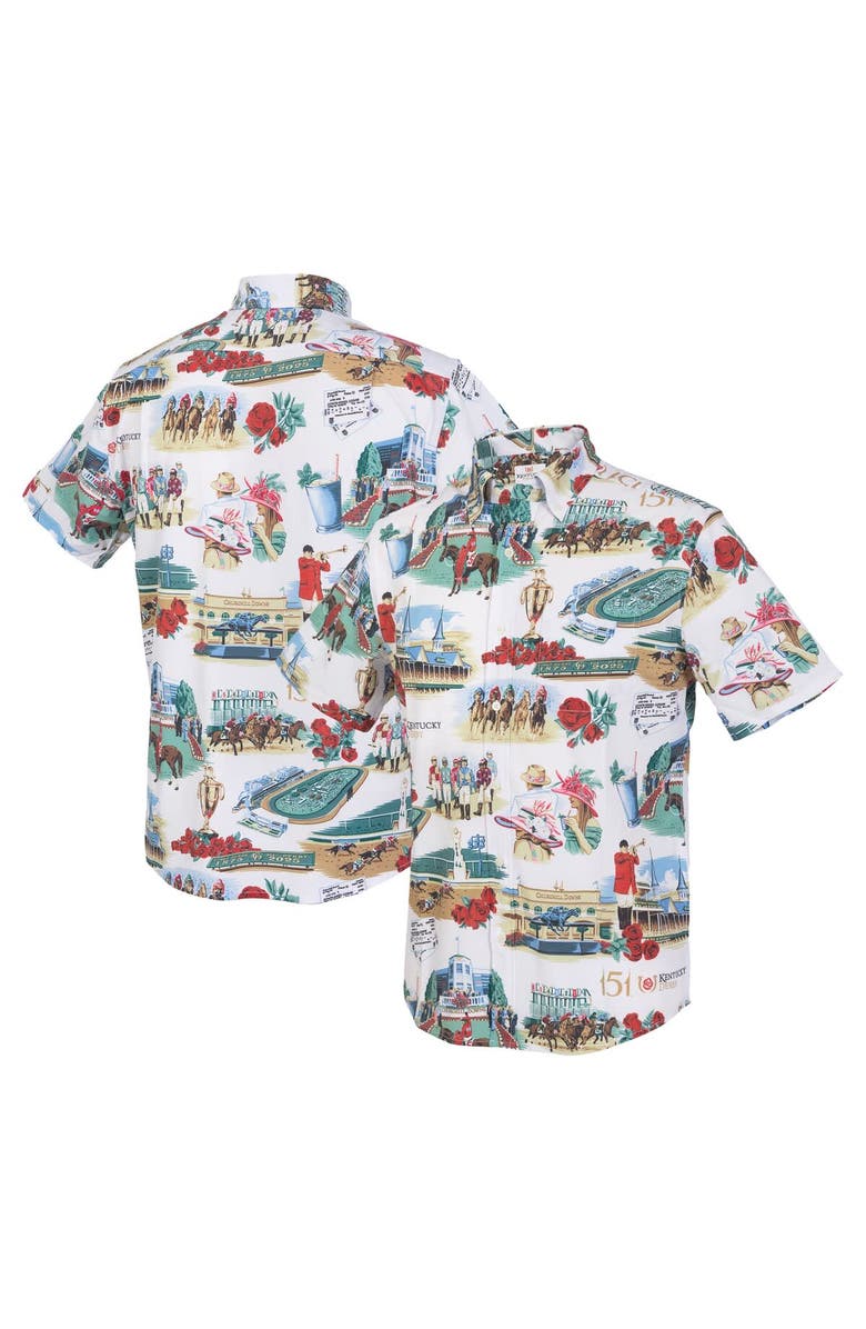 Reyn Spooner Men's Reyn Spooner White 151st Kentucky Derby Button-Up Shirt, Main, color, White