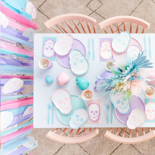 Jollity & Co . Pastel Skull Plates In Multi