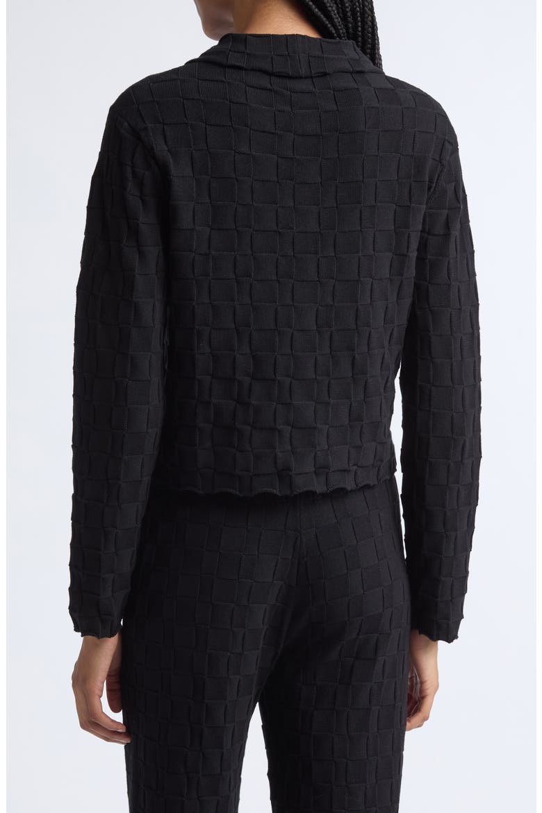 Floral Check Organic Cotton Shrunken Jacket, Alternate, color, BLACK