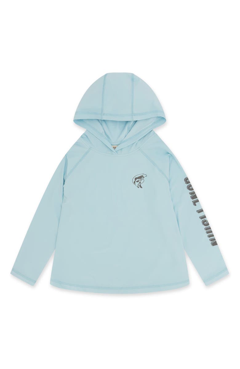 Feather 4 Arrow Kids' Reel Deal Tech Gone Fishin' Performance Hoodie, Main, color, Crystal Blue