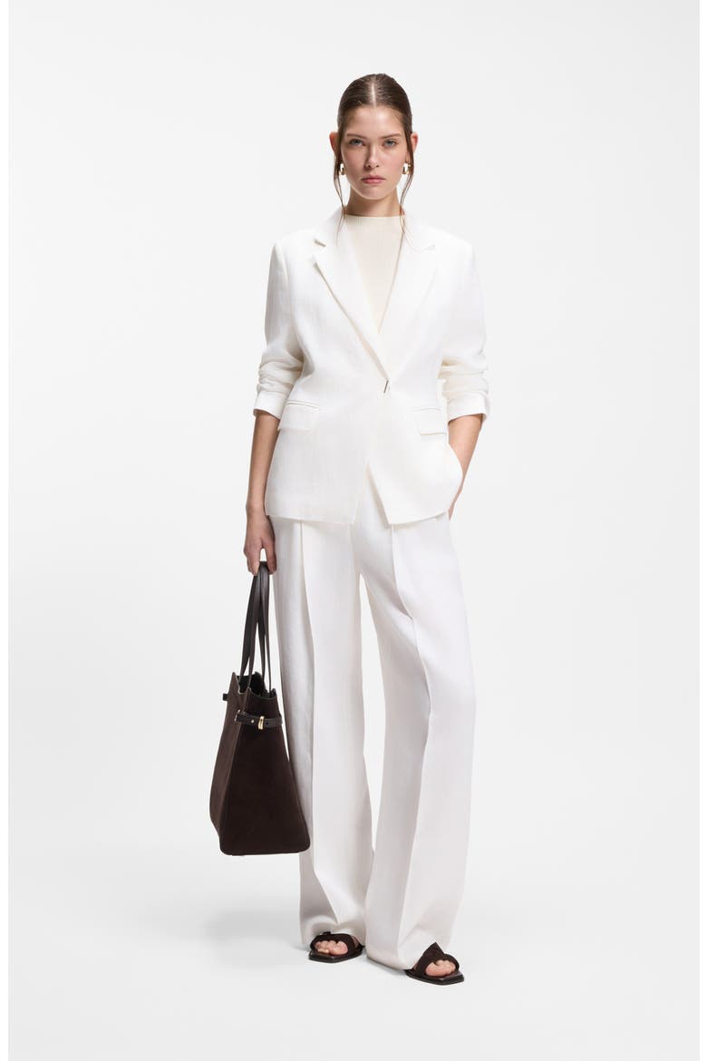 Jia Linen Blend Double Breasted Jacket, Alternate, color, BRIGHT WHITE