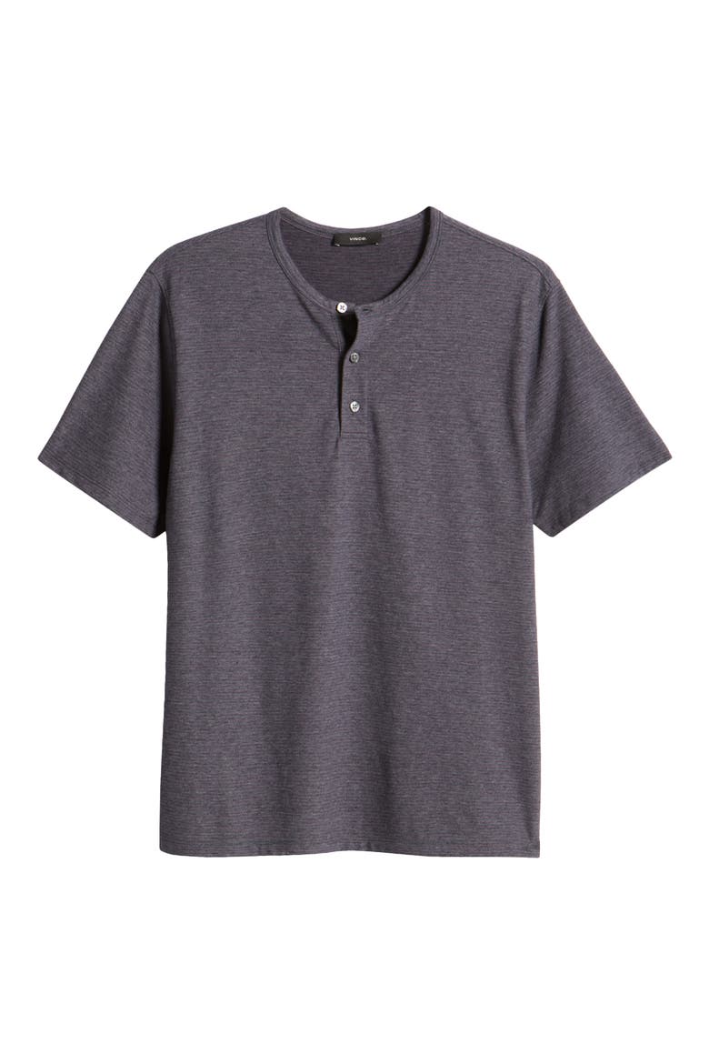 Mini Stripe Henley, Alternate, color, COASTAL/ LIGHT BLACK