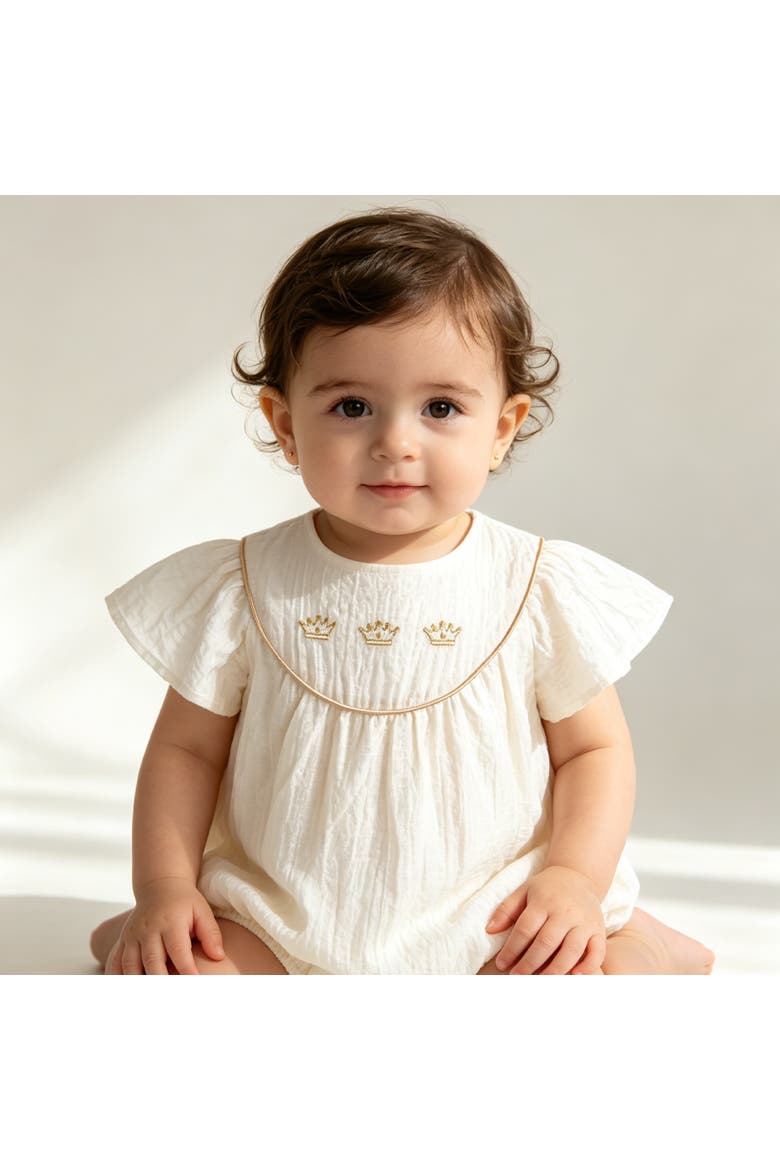 Crown Romper, Alternate, color, White