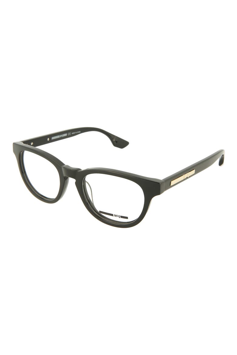 BY ALEXANDER MCQUEEN 49mm Oval Optical Frames, Alternate, color, BLACK BLACK TRANSPARENT/ TRN