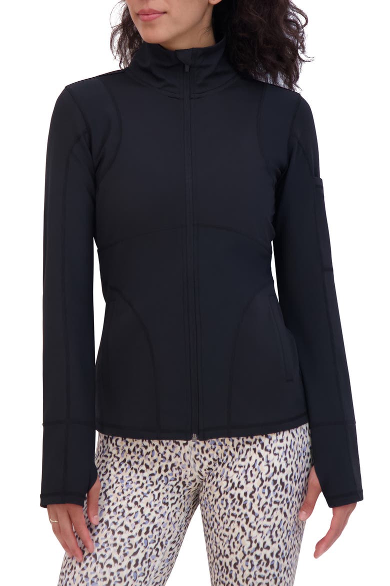 Ribbed Performance Running Jacket, Main, color, BLACK