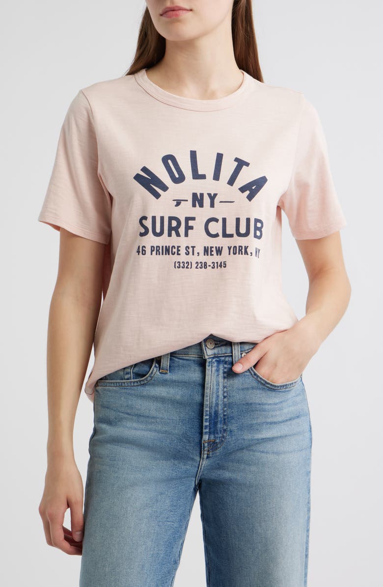 Faherty Nolita Sunwashed Cotton Graphic T-Shirt, Main, color, Peach Whip