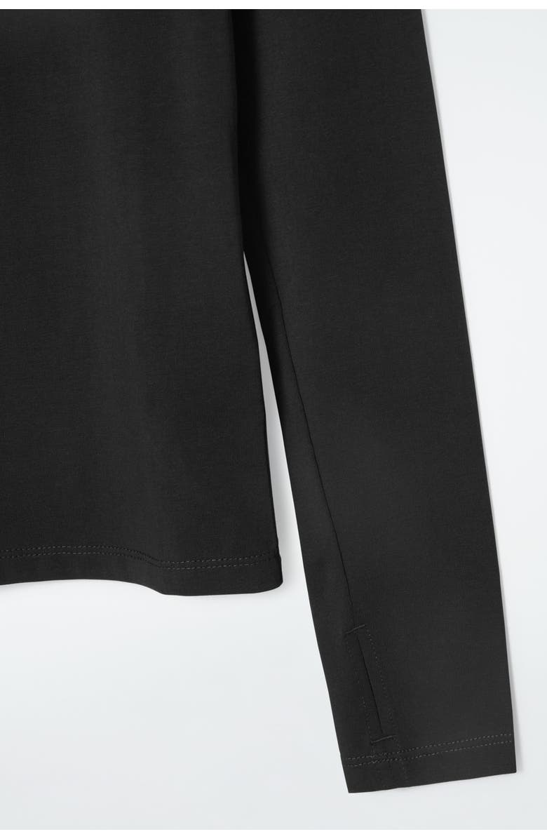 COS Slim Lightweight Long-Sleeved Top, Alternate, color, Black