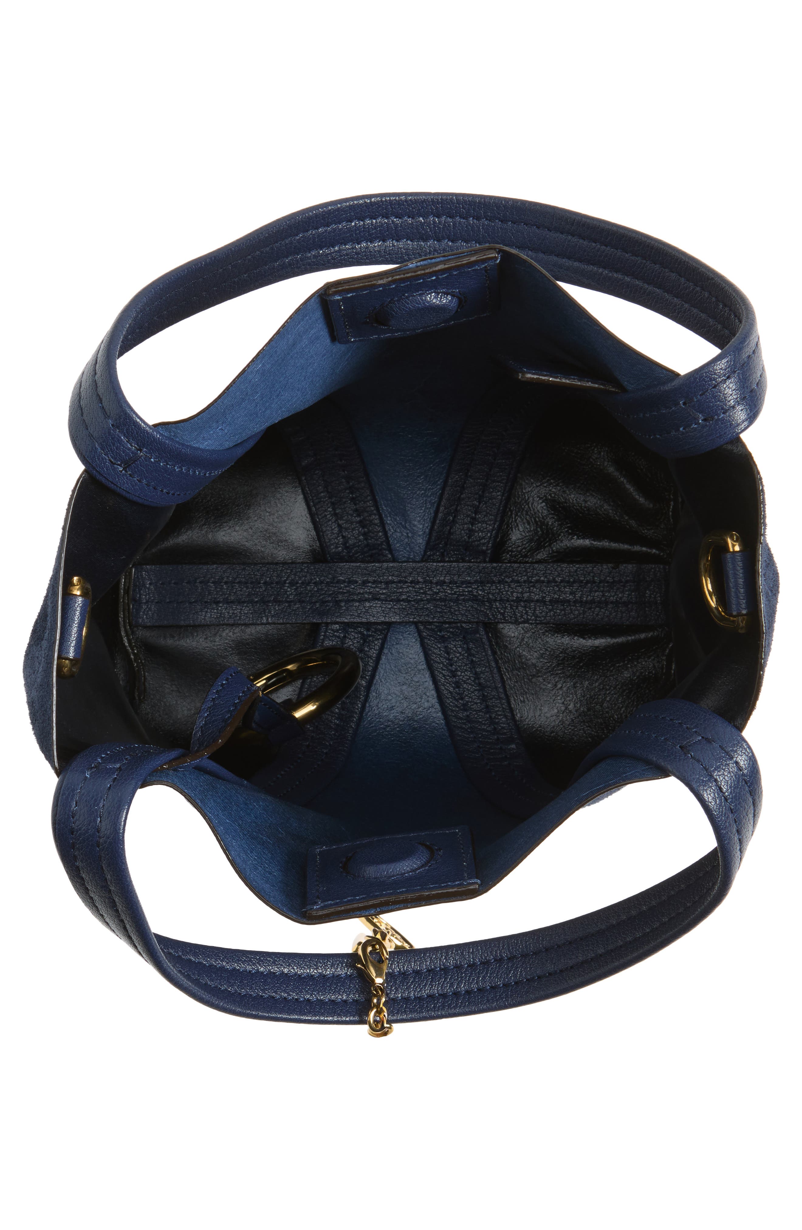 Small Chloé Spin Leather & Suede Tote, Alternate, color, PARISIAN NIGHT