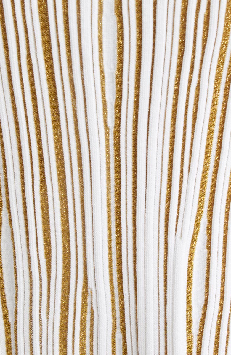 Giambattista Valli Ruffle Front Slit Knit Skirt, Alternate, color, Gold/ Ivory