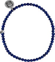 John Varvatos Skull Lapis Lazuli Beaded Stretch Bracelet
