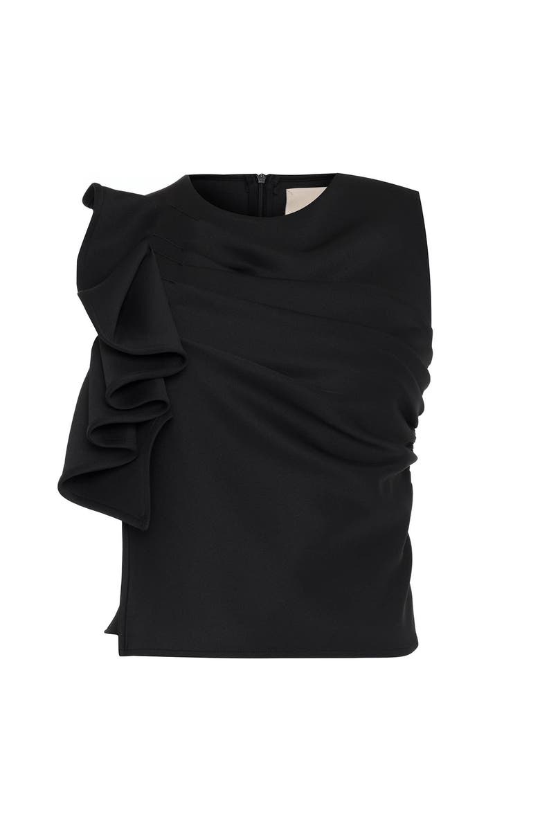 THEO The Label Atlas Bow Scuba Knit Top, Main, color, 