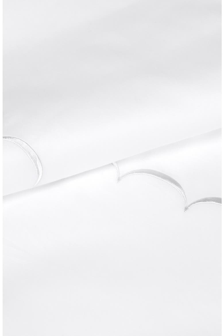 Scallop Embroidered 600 Thread Count Cotton Duvet Cover Set, Alternate, color, WHITE