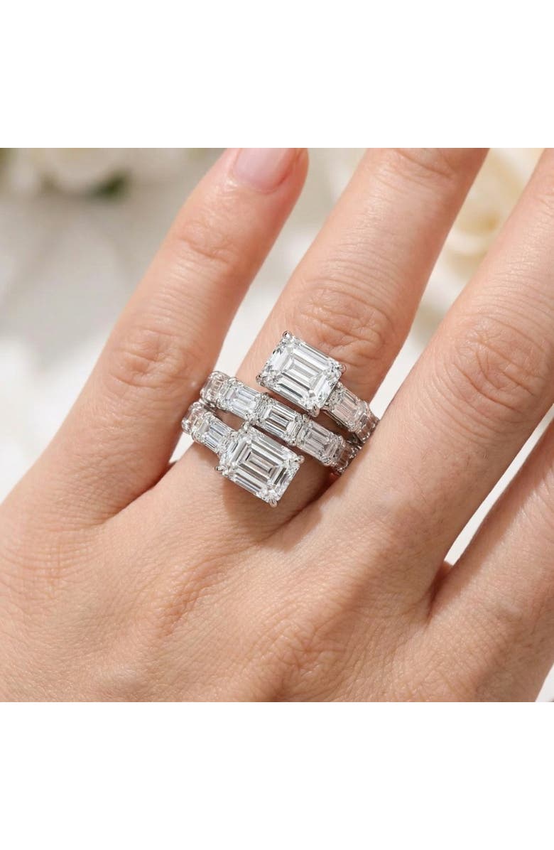 Bliss Diamond 6 1/2Ct Emerald Cut Diamond Ring Gold Women's Right Hand Anniversary Band, Alternate, color, 14K White Gold