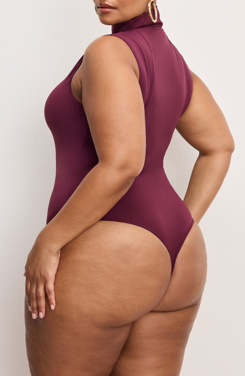 Good American Weightless Mock Neck Bodysuit, Alternate, color, Fig007