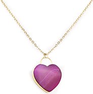 SAACHI Pink Stone Heart Pendant Necklace