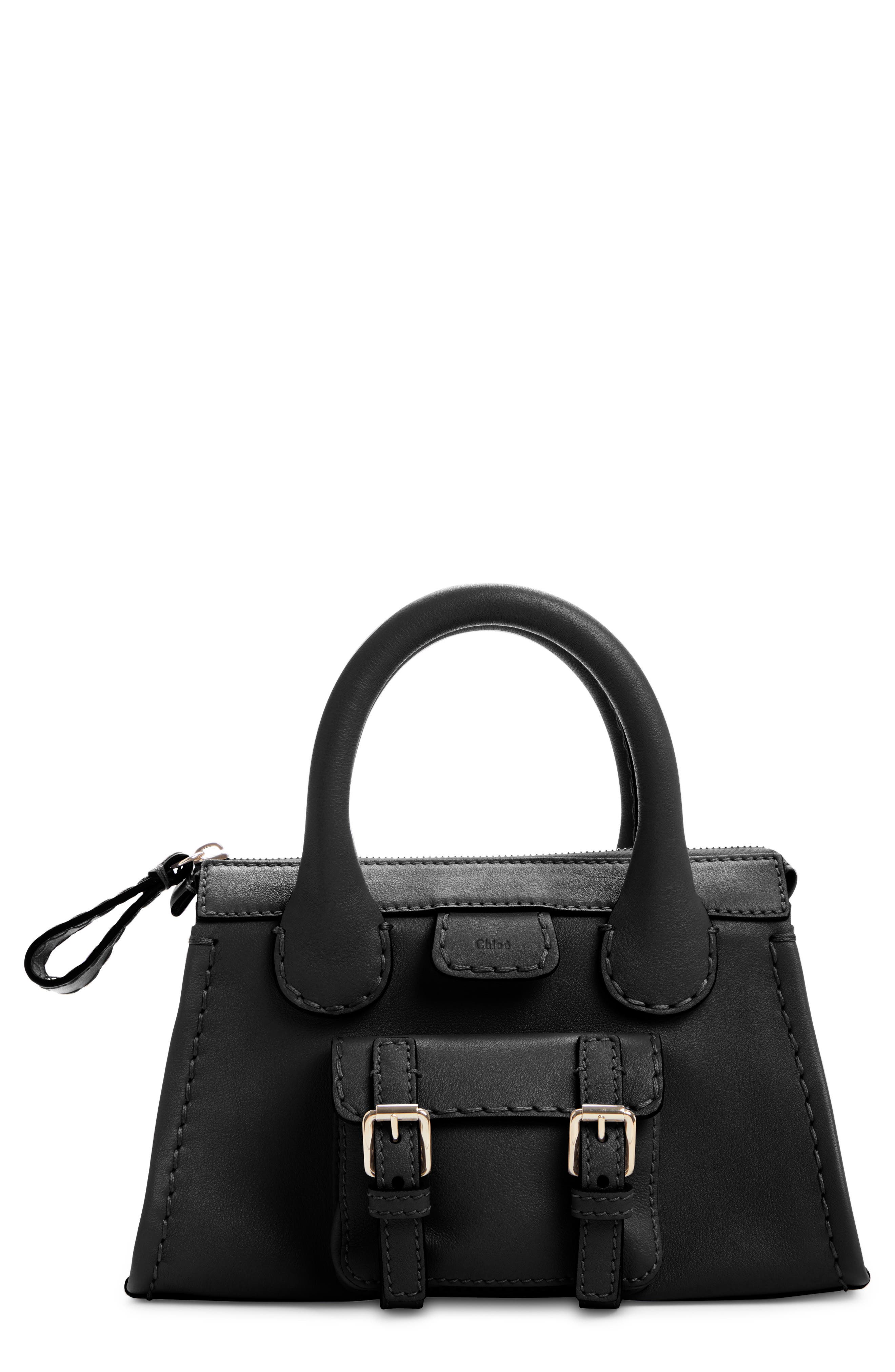 Chloé Mini Edith Leather Satchel, Main, color, 