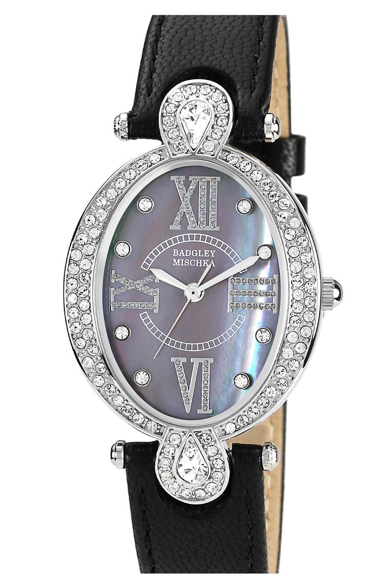 Badgley Mischka Collection Badgley Mischka Oval Case Watch, Main, color,