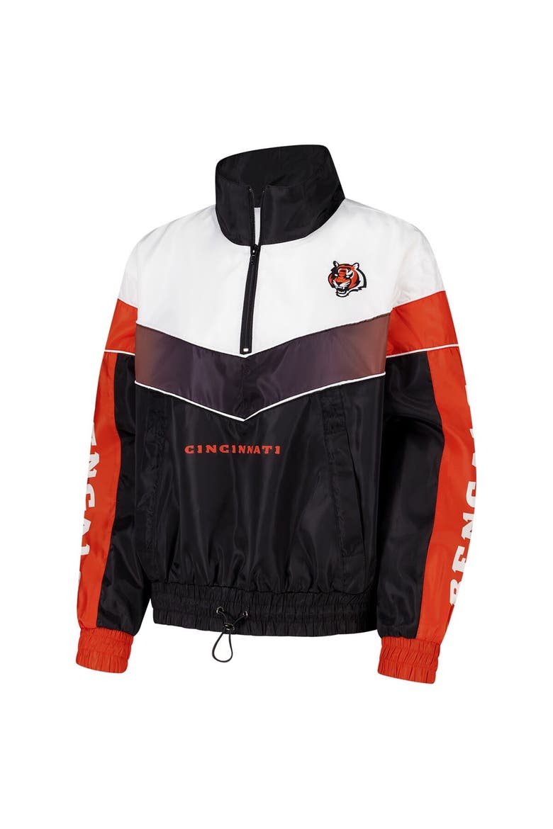 Women's The Wild Collective Black Cincinnati Bengals 1/4 Zip Track Jacket, Alternate, color, Black