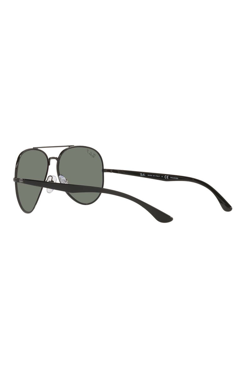 58mm Polarized Aviator Sunglasses, Alternate, color, BLACK/ GREEN POLAR