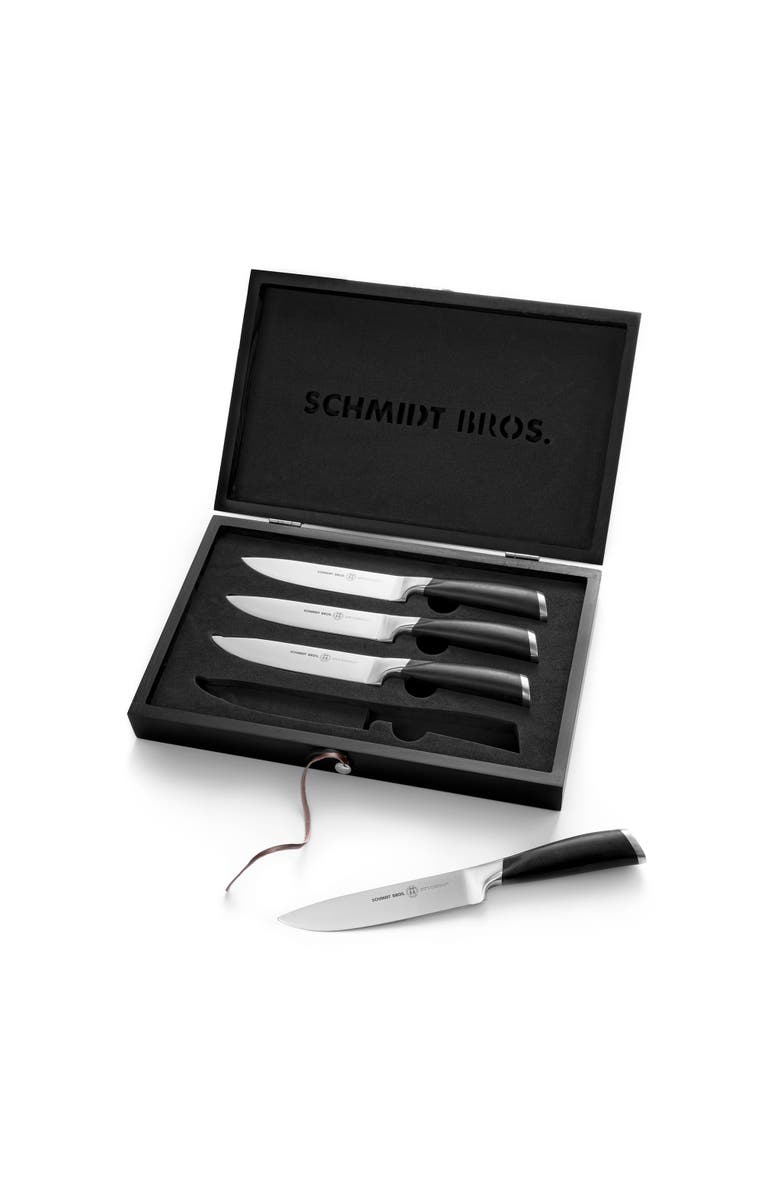 Schmidt Brothers Cutlery Heritage 4-Piece Steak Set, Main, color, Black