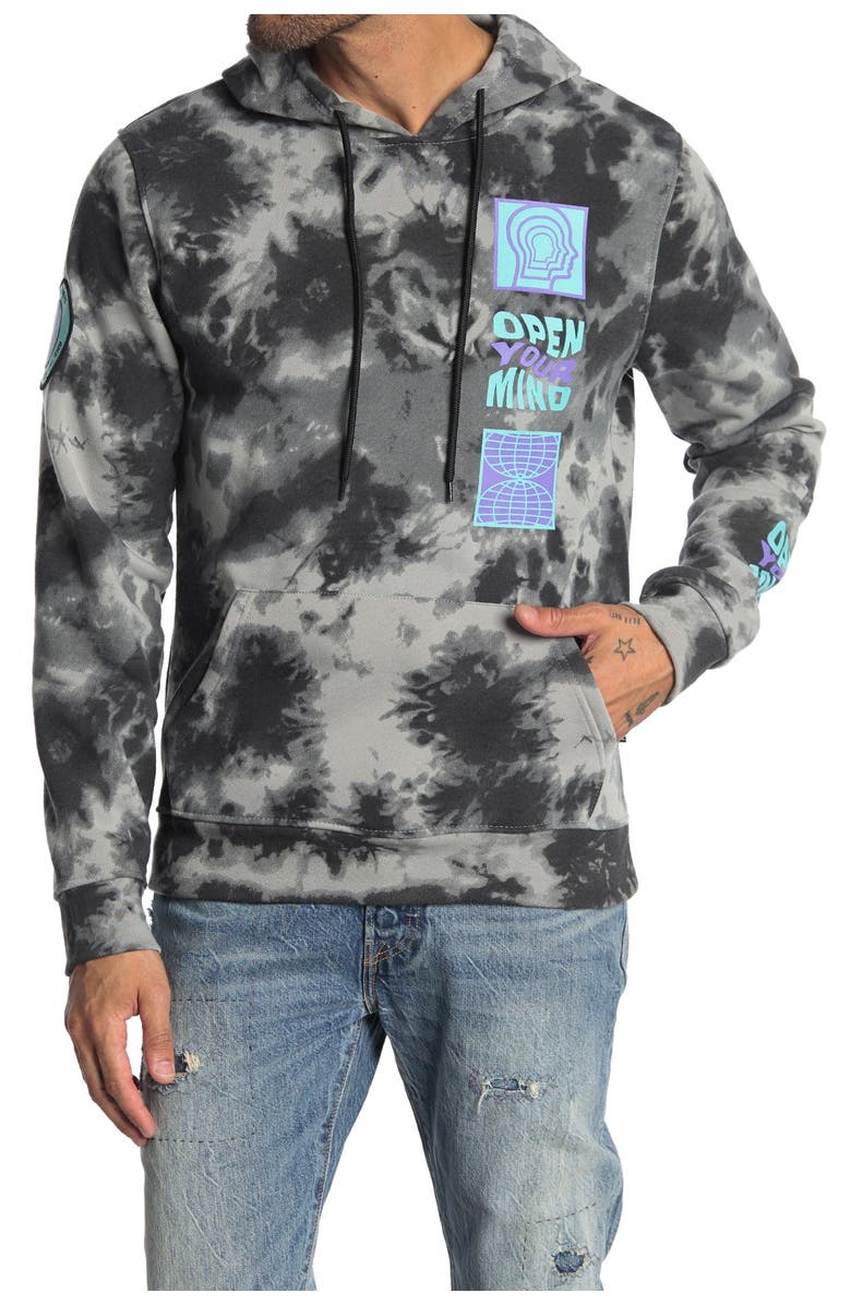 THE NARROWS Tie Dye Print Pullover Hoodie, Main, color, 