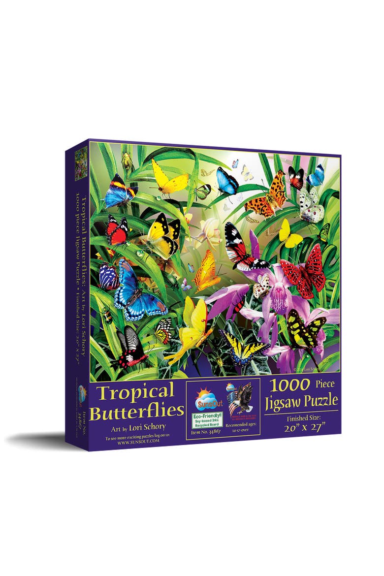 Tropical Butterflies 1000 piece Jigsaw Puzzle for Adults, Main, color, Multicolor