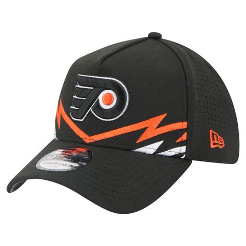 Men's New Era Black Philadelphia Flyers 39THIRTY A-Frame Perforated Flex Hat