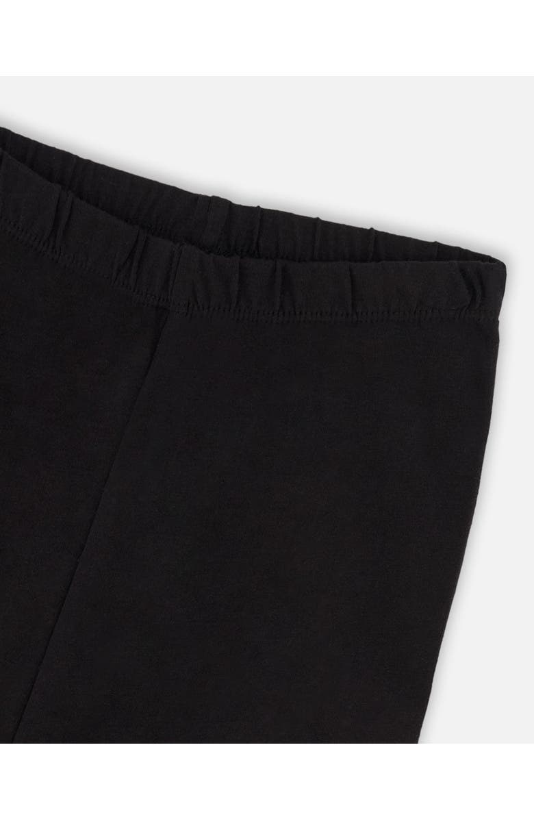 Deux par Deux Little Girl's Organic Cotton Biker Short Legging Black, Alternate, color, 