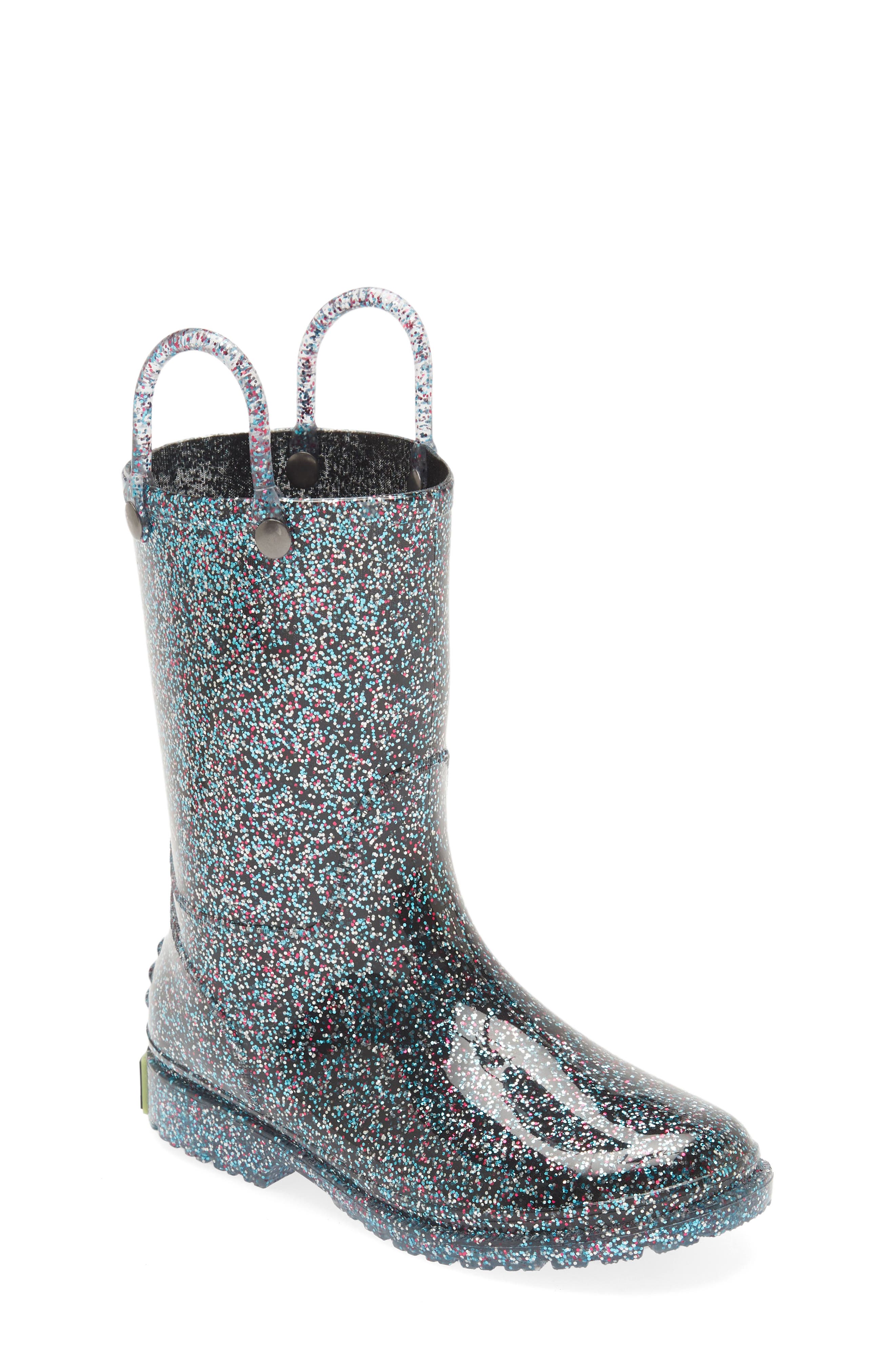 Western Chief Glitter Waterproof Rain Boot, Main, color, 