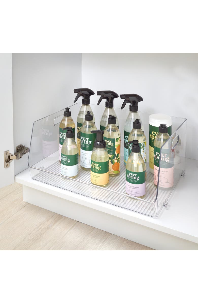 iDesign Stackable Open-Front Bin Set of 4, Alternate, color, Clear