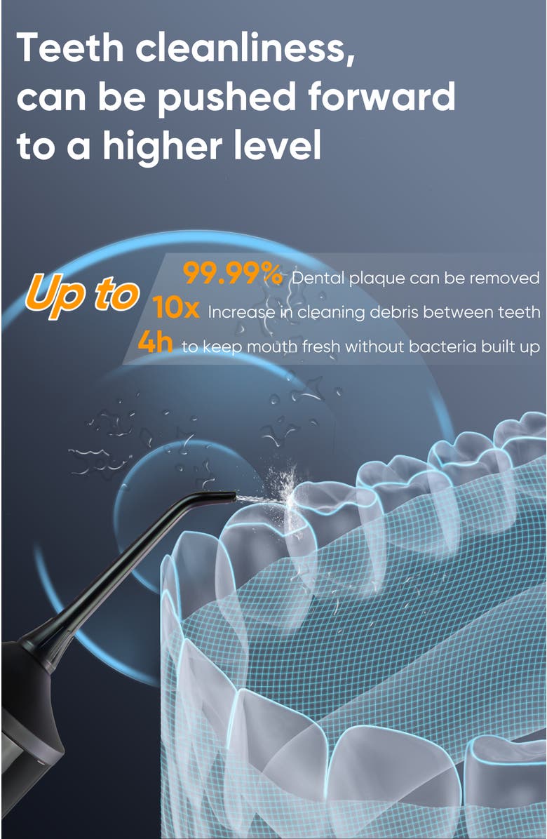 MySmile LP221 Cordless Professional Water Flosser with UVC Sterilizable, Alternate, color, Black