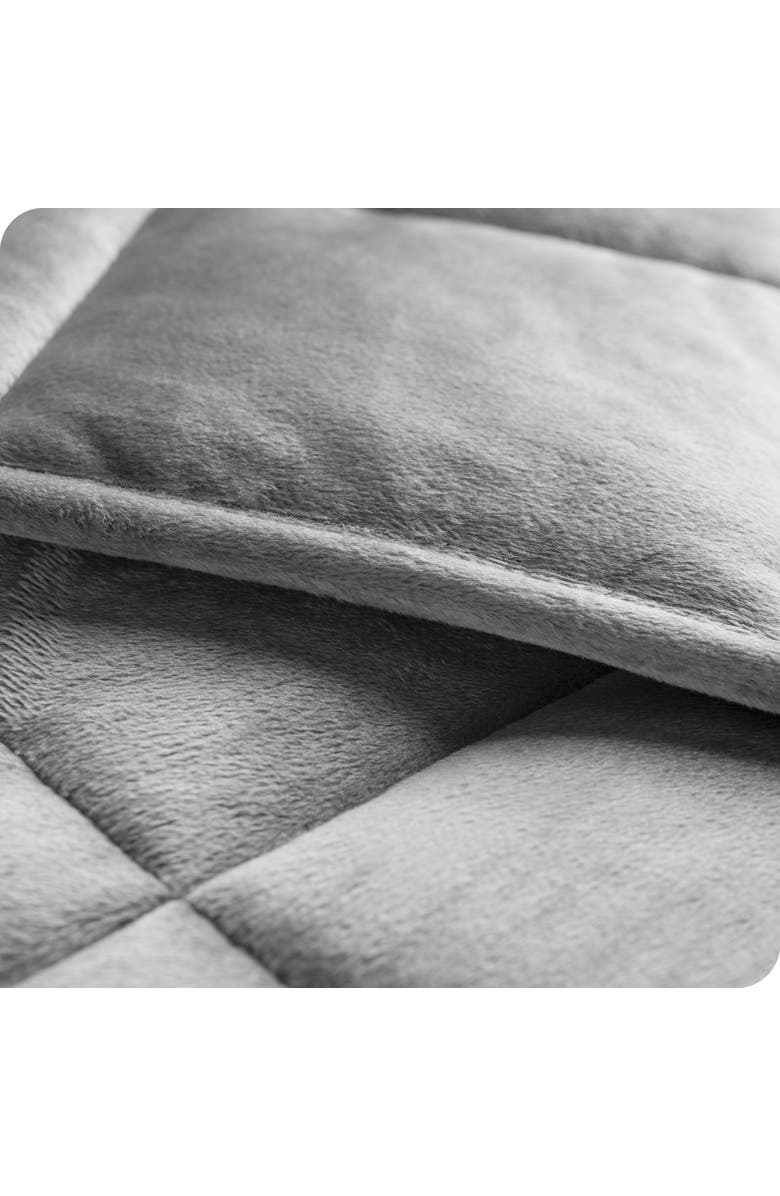 Bare Home Minky Fleece Weighted Blanket, Alternate, color, Light Grey