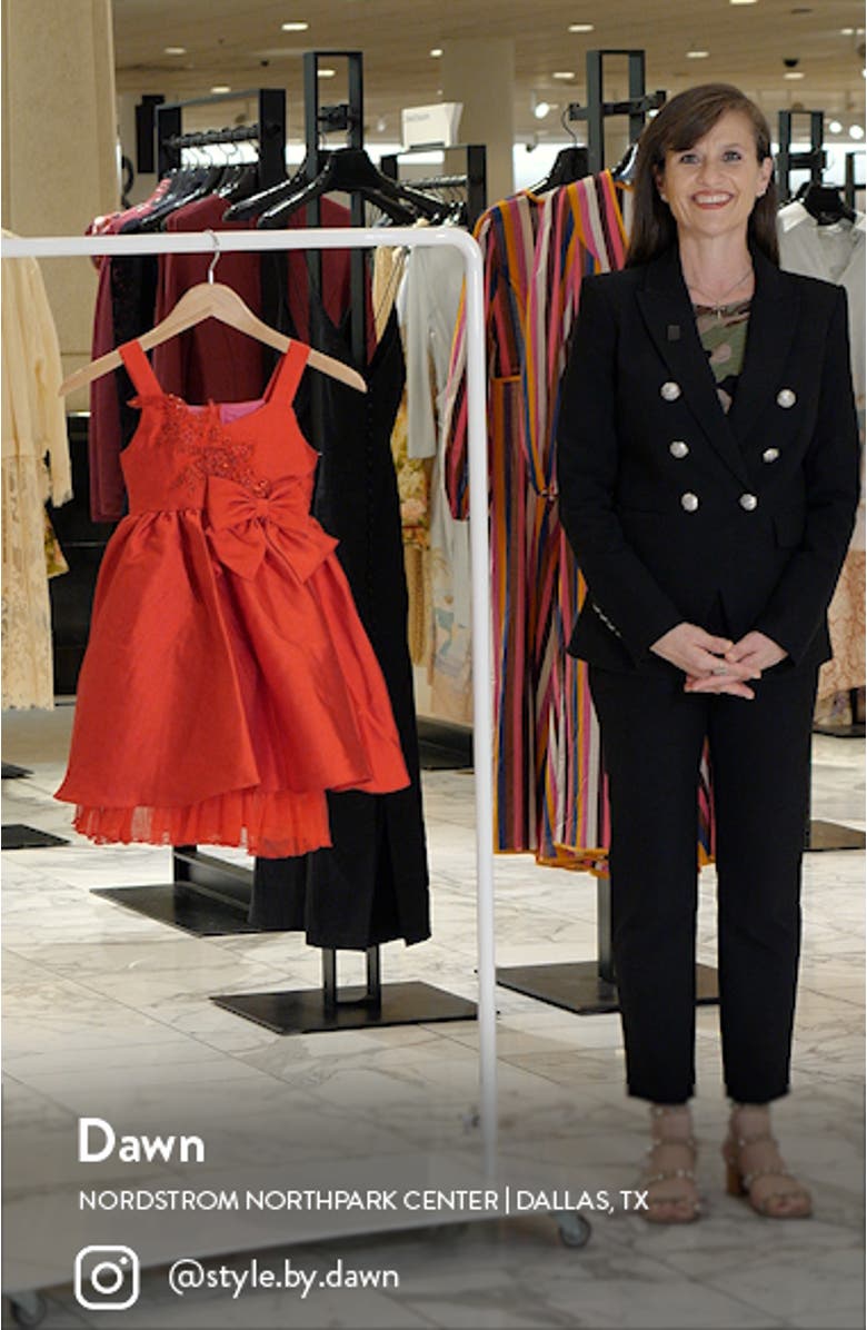 Kids' Embroidered Sleeveless Mikado Party Dress, sales video thumbnail